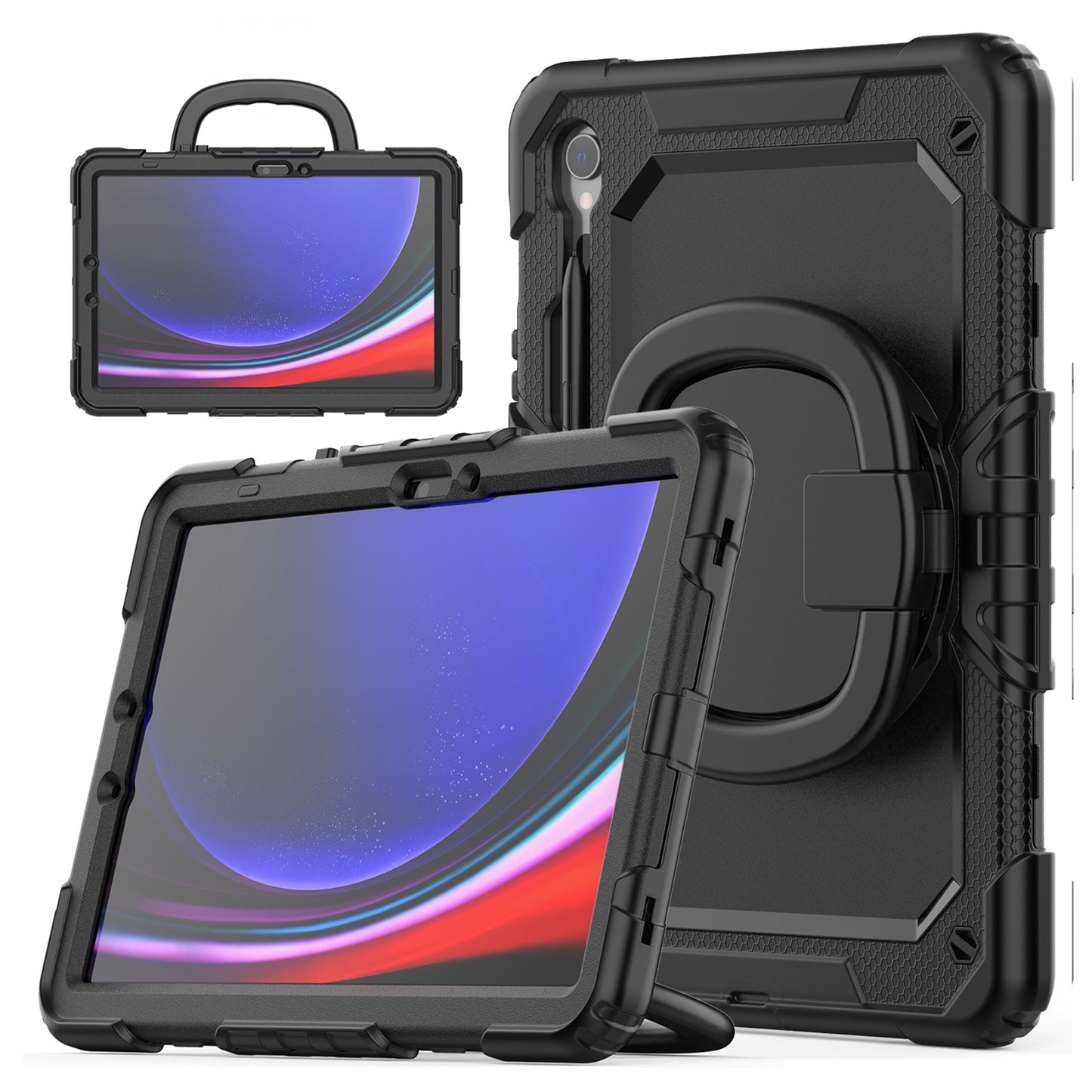 Mobilize Rotating Defender Case Stand Function for Samsung Galaxy Tab S9 11/S9 FE 10.9 Black