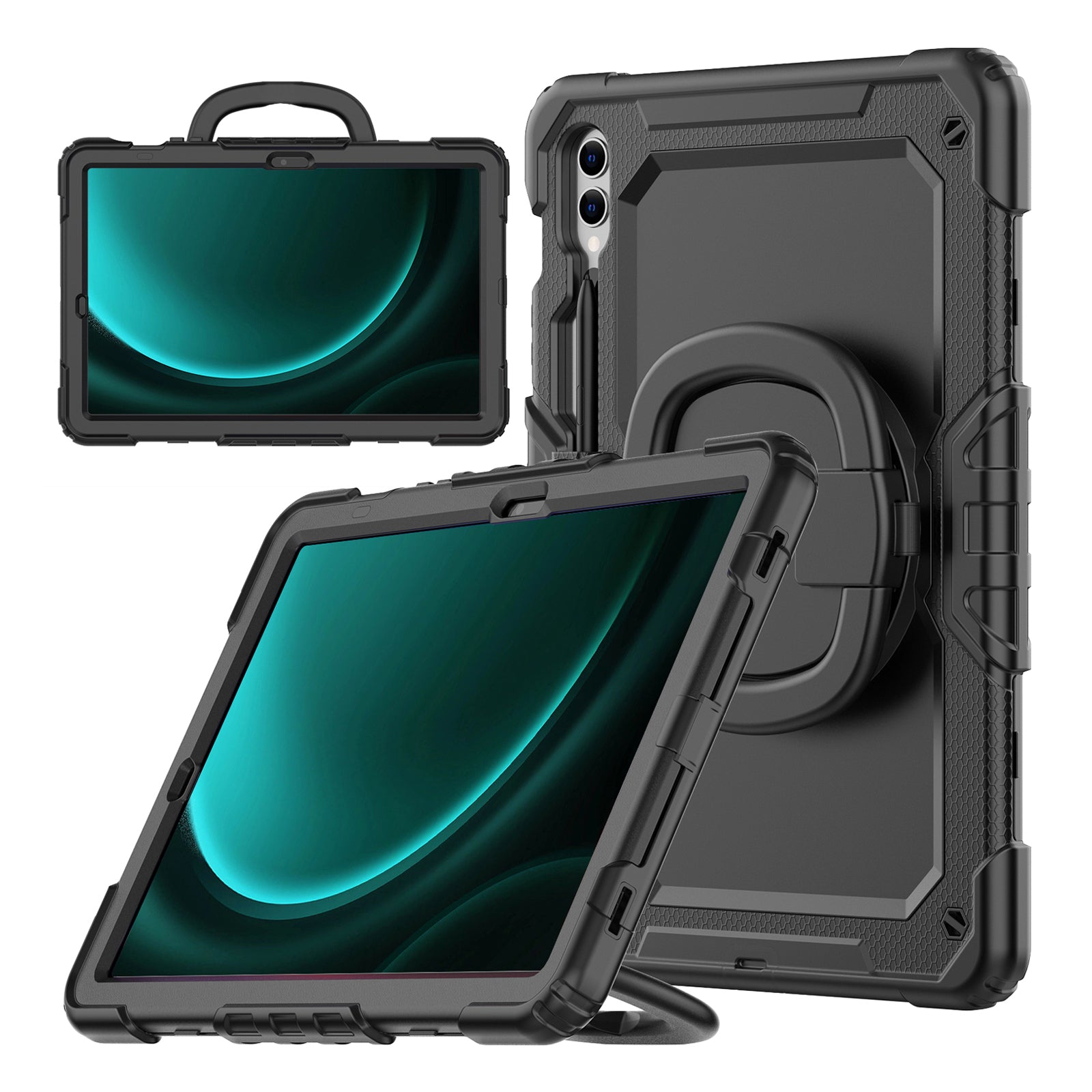 Mobilize Rotating Defender Case Stand Function for Samsung Galaxy Tab S9+/S9 FE+/S10+ 12.4 Black