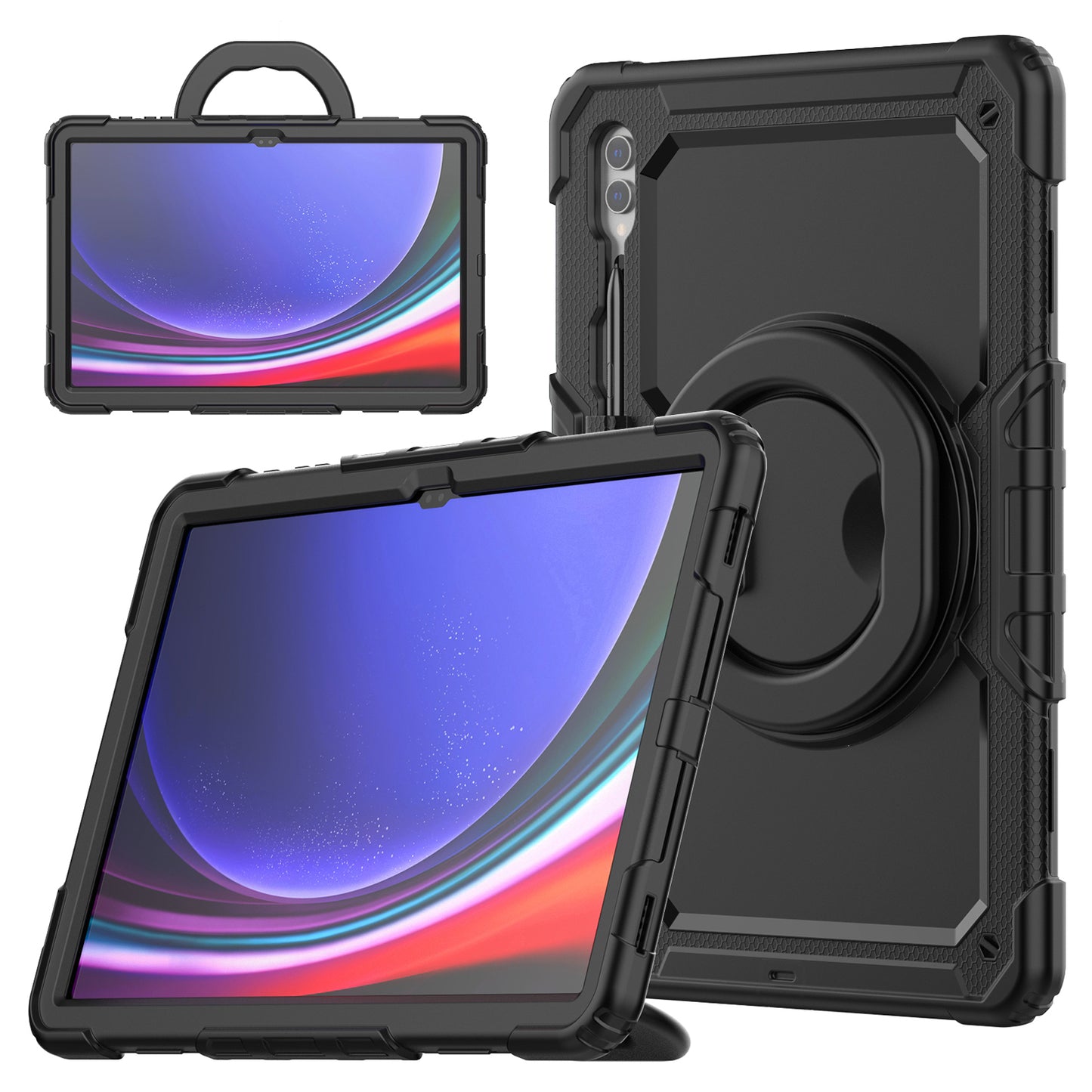 Mobilize Rotating Defender Case Stand Function for Samsung Galaxy Tab S9 Ultra/S10 Ultra 14.6 Black