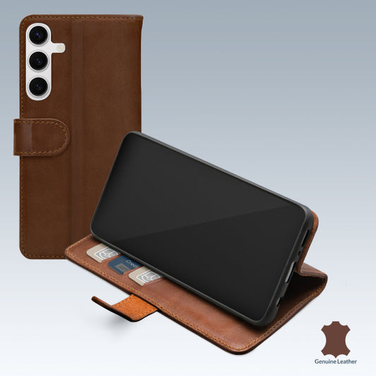 Mobilize Étui portefeuille en cuir Samsung Galaxy S24 FE Marron