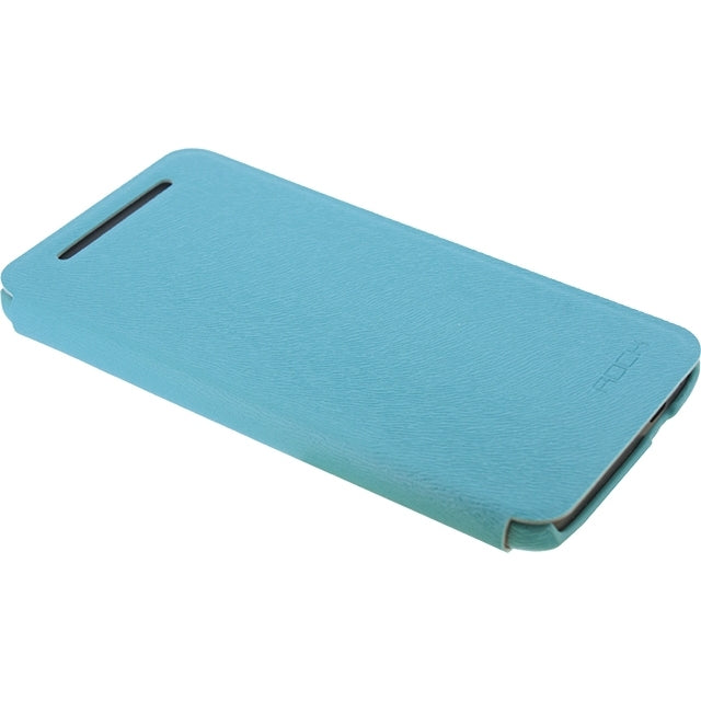 Rock Big City Leder Side Flip Case HTC One Hellblau