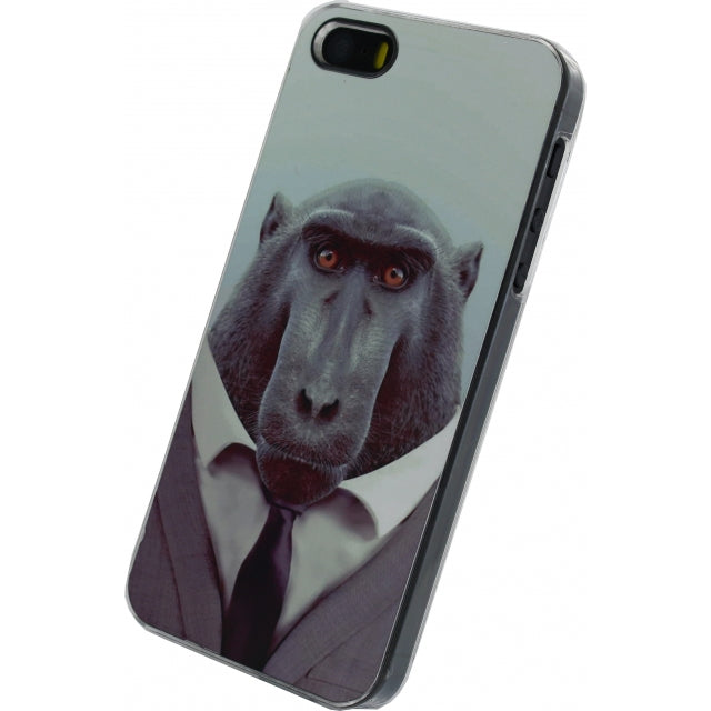 Xccess Metal Plate Cover Apple iPhone 5/5S/SE Funny Chimpanzee