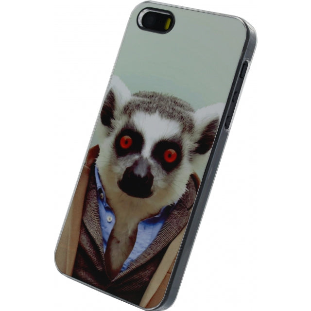 Xccess Metal Plate Cover Apple iPhone 5/5S/SE Funny Lemur