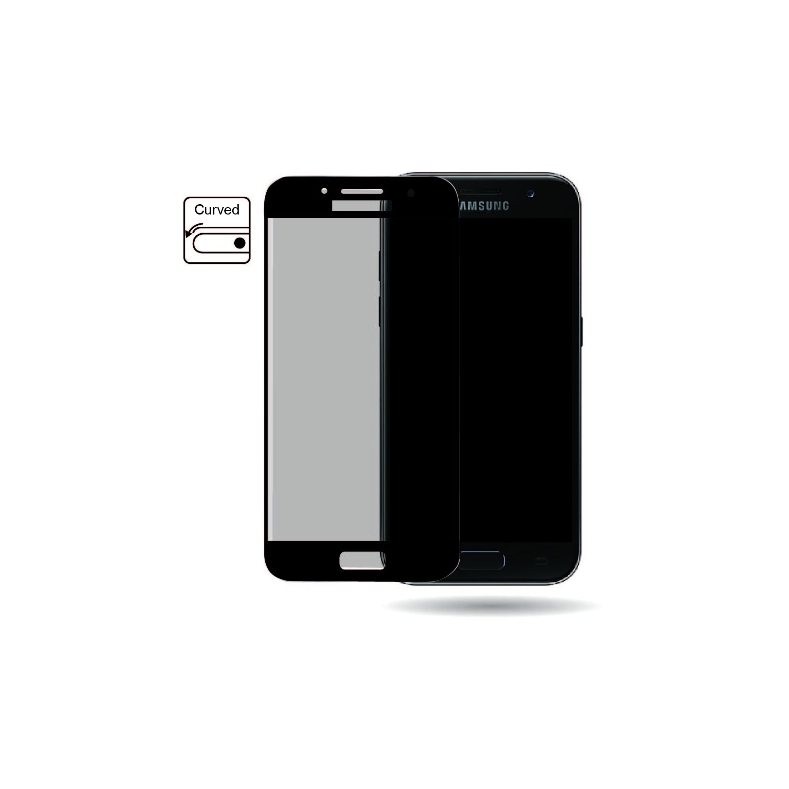 Mobilize Edge-To-Edge Glass Screen Protector Samsung Galaxy A3 2017 Black