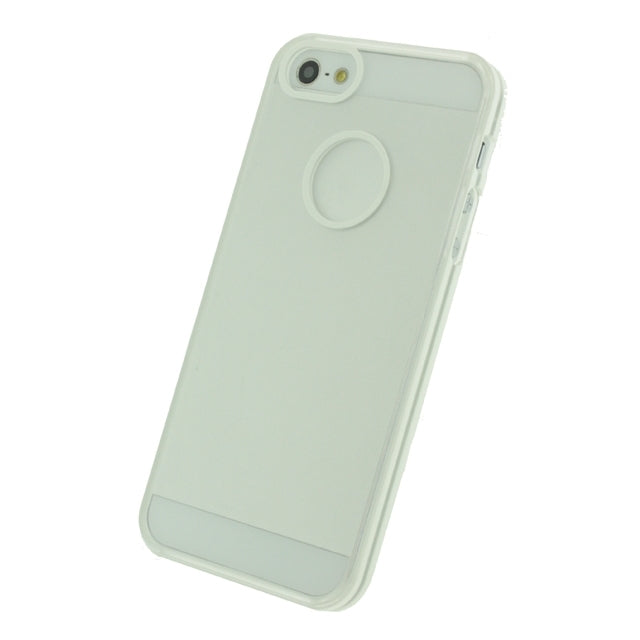 Xccess Colored Edge Cover Apple iPhone 5/5S/SE Transparent White