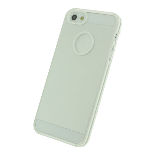 Xccess Colored Edge Cover Apple iPhone 5/5S/SE Transparent White