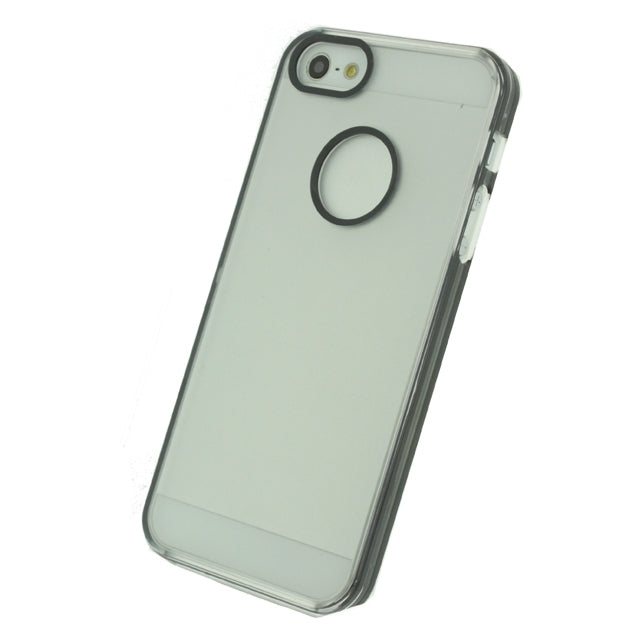 Xccess Colored Edge Cover Apple iPhone 5/5S/SE Transparent Black