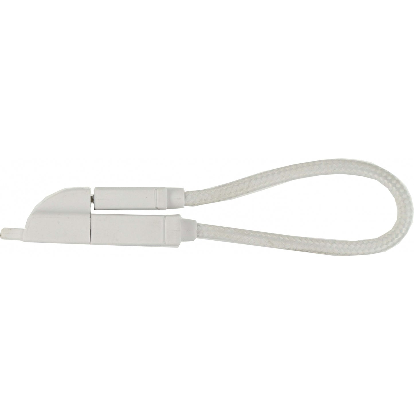 KeyMate Charge/Sync Keychain Cable Nylon Braided Lightning White