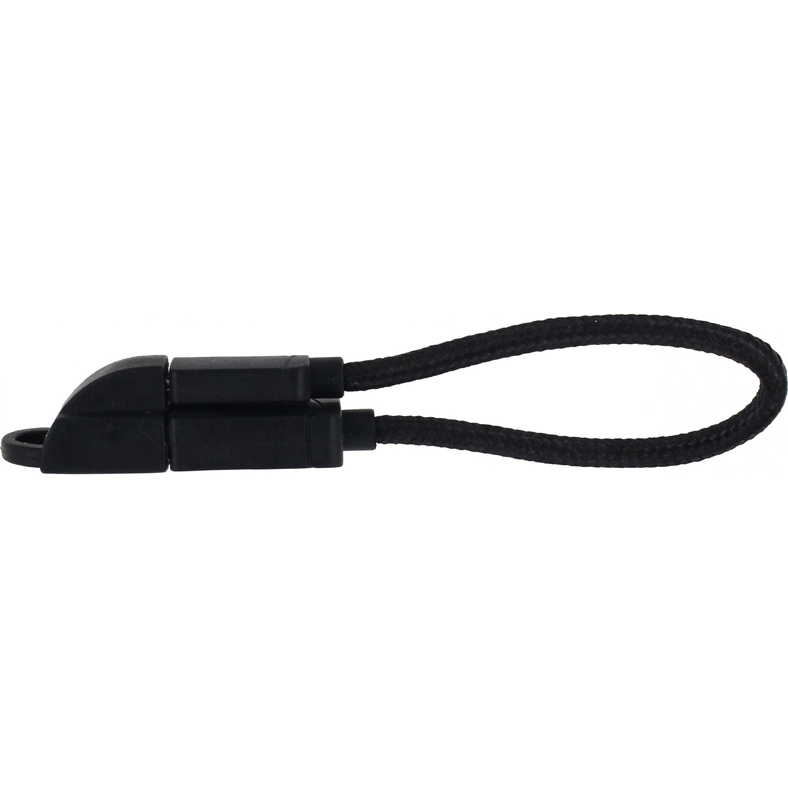 KeyMate Charge/Sync Keychain Cable Nylon Braided Micro USB Black
