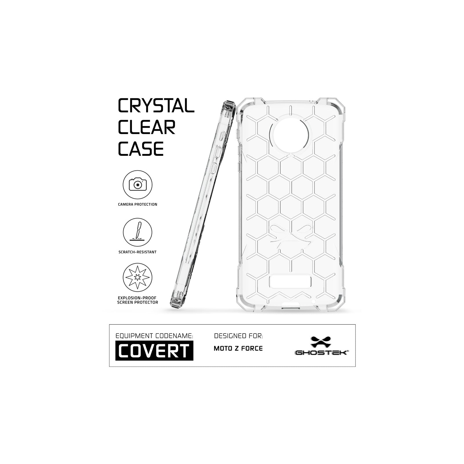 Ghostek Covert Protective Case Motorola Moto Z Clear