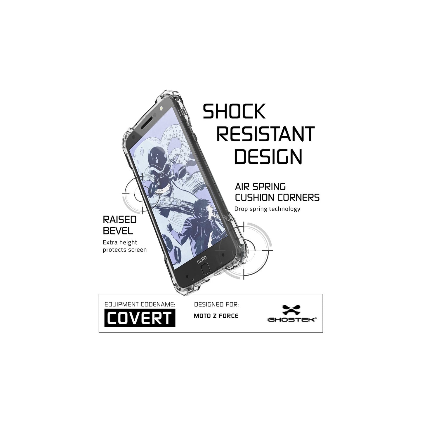Ghostek Covert Protective Case Motorola Moto Z Clear