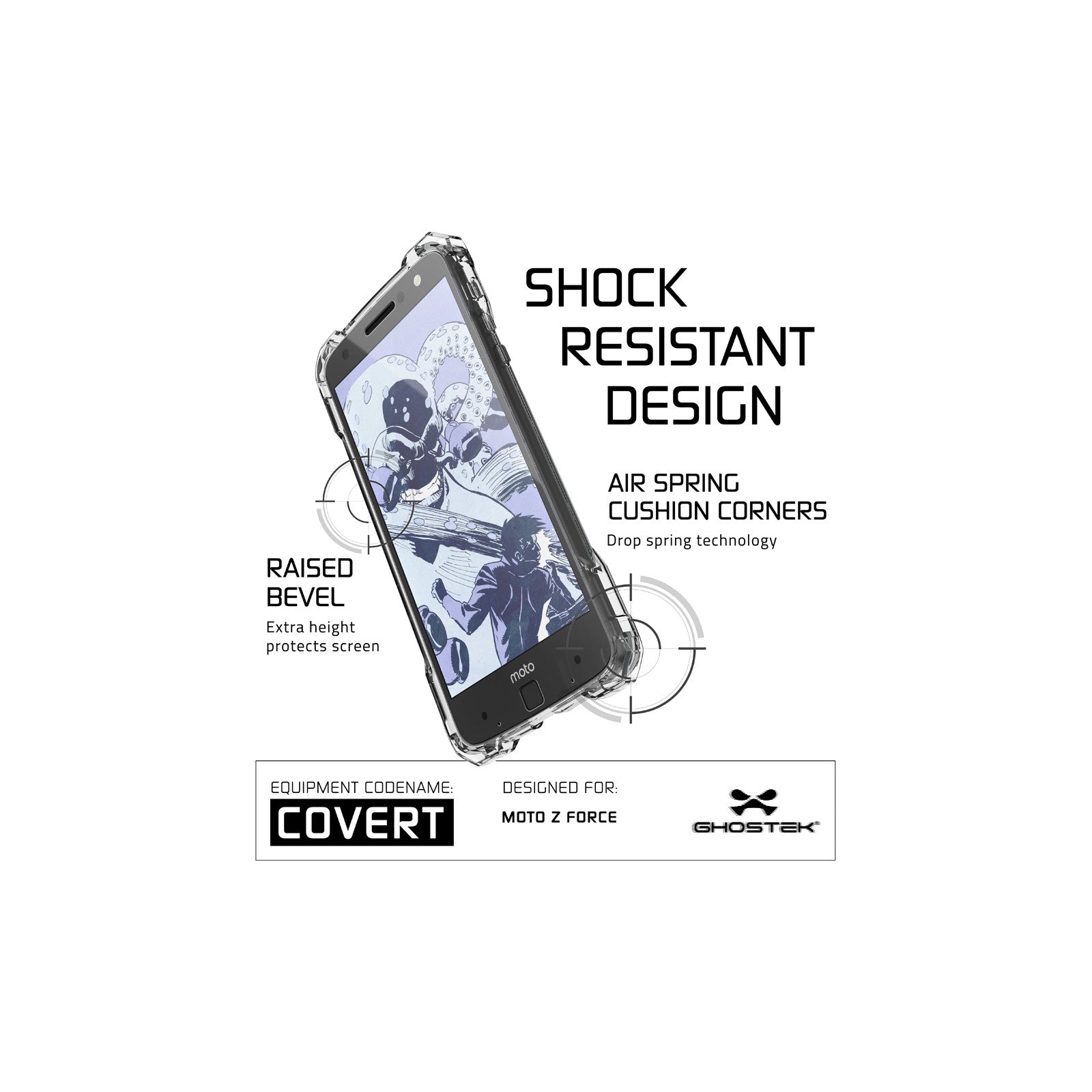 Ghostek Covert Protective Case Motorola Moto Z Clear