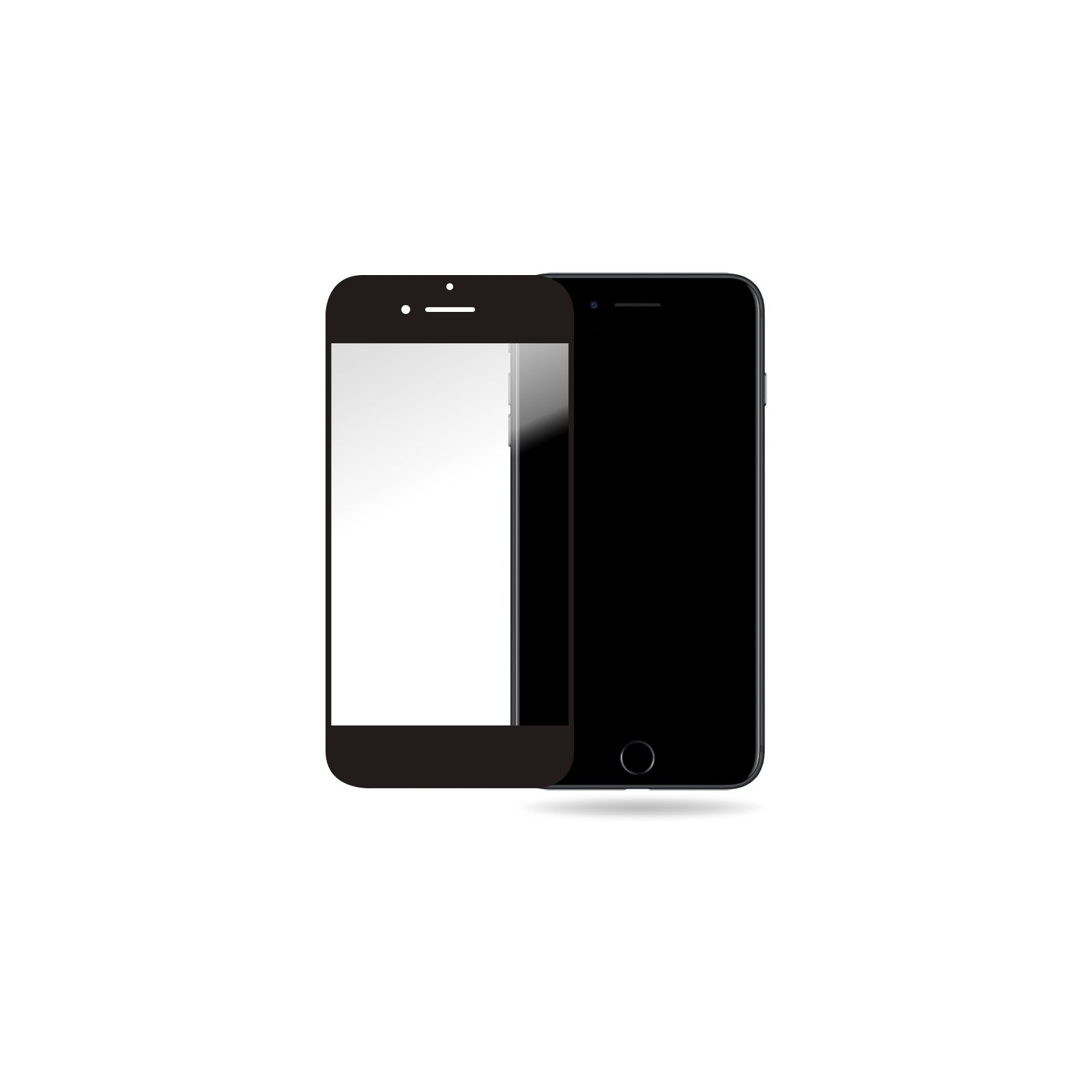 Mobilize Glass Screen Protector - Black Frame - Apple iPhone 6 Plus/6S Plus/7 Plus/8 Plus