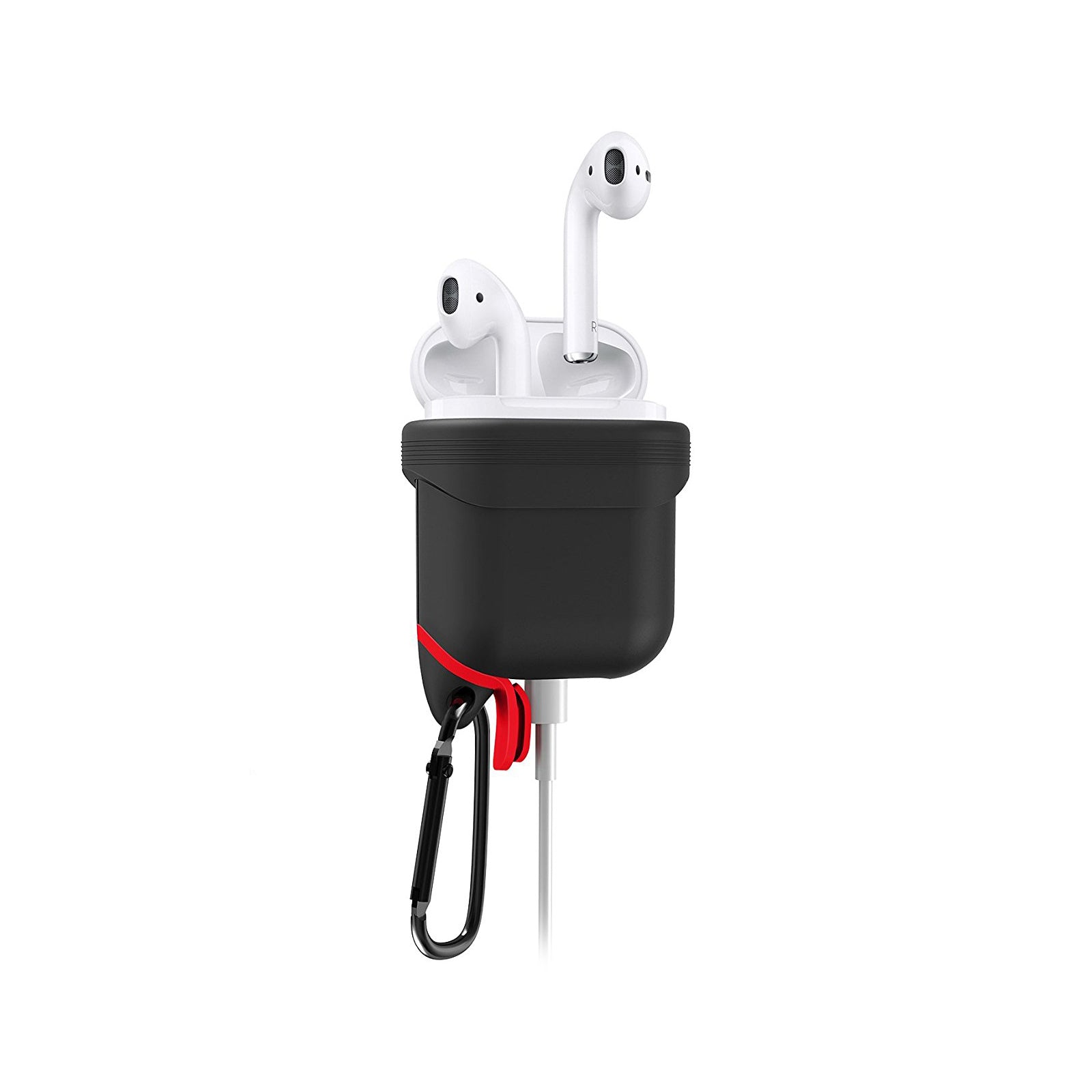 Xccess Shockproof Silicone Case with Hook for Apple Airpods Black