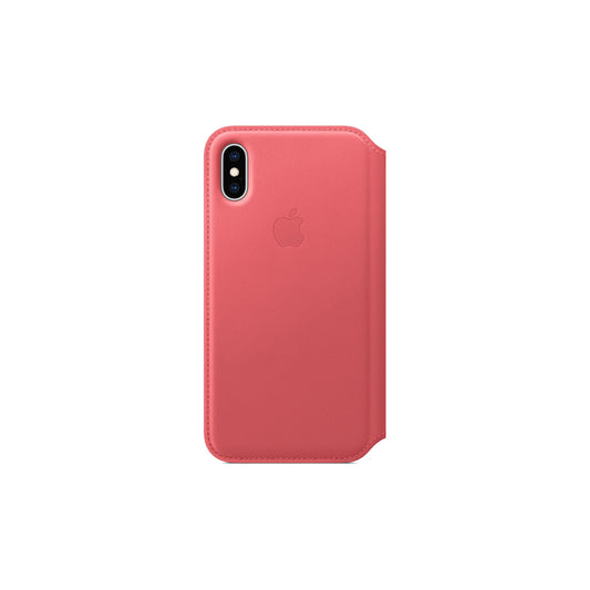 MRX12ZM/A Apple Leather Folio Case iPhone Xs Peony Pink