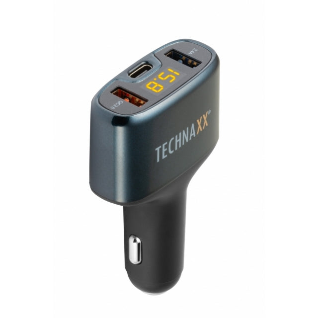 TE18 Technaxx Chargeur Voiture QC3.0 + USB-C 17W Noir