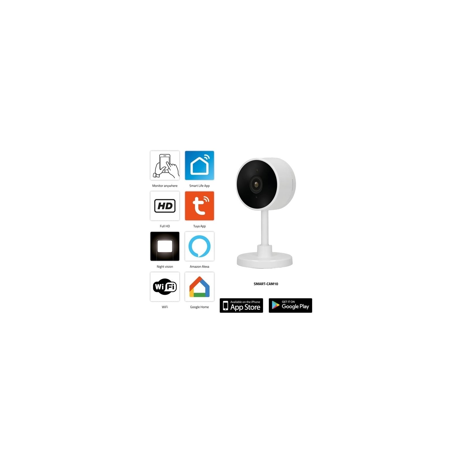 Alecto Smart WiFi IP Camera White