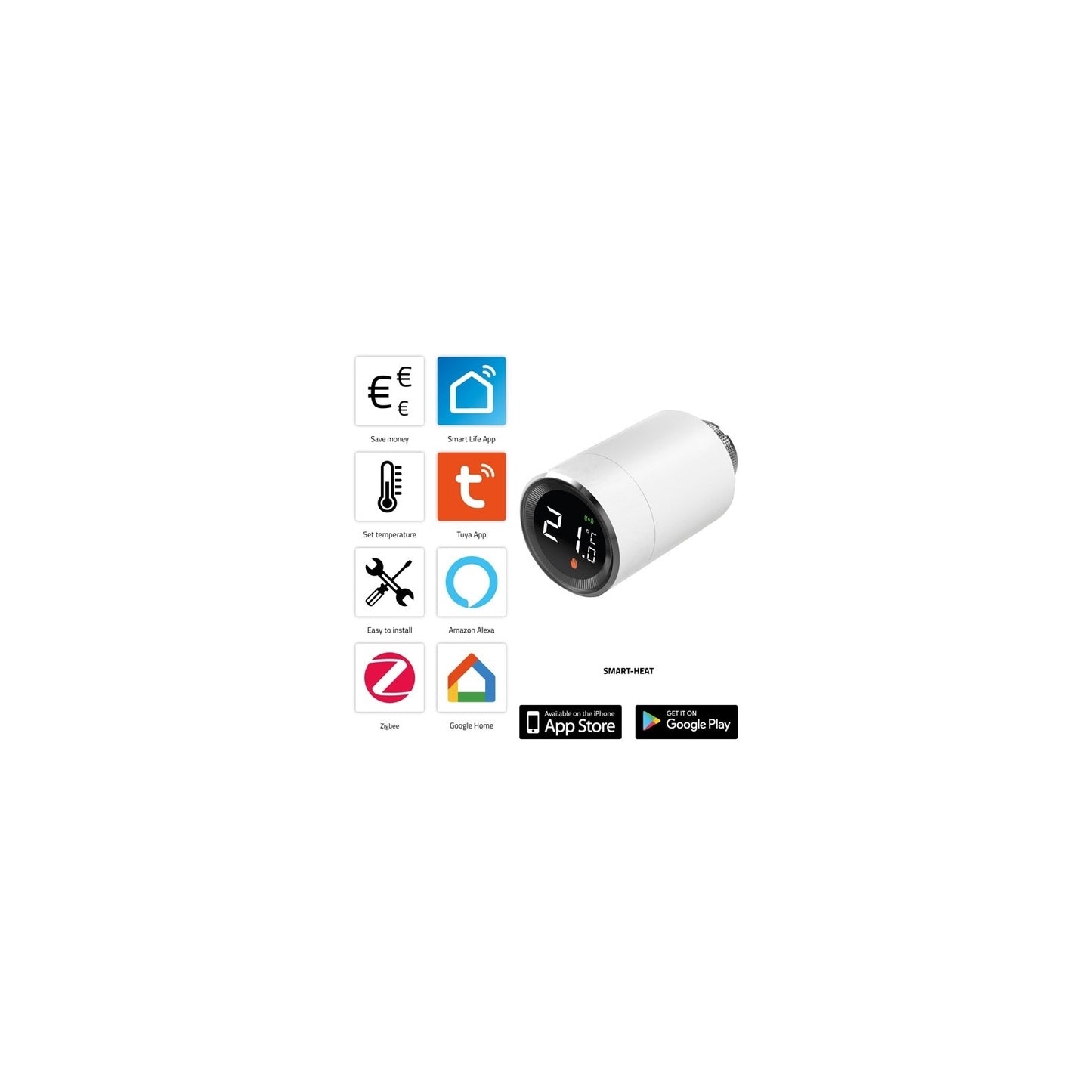 Alecto Smart Zigbee Radiator Thermostat White