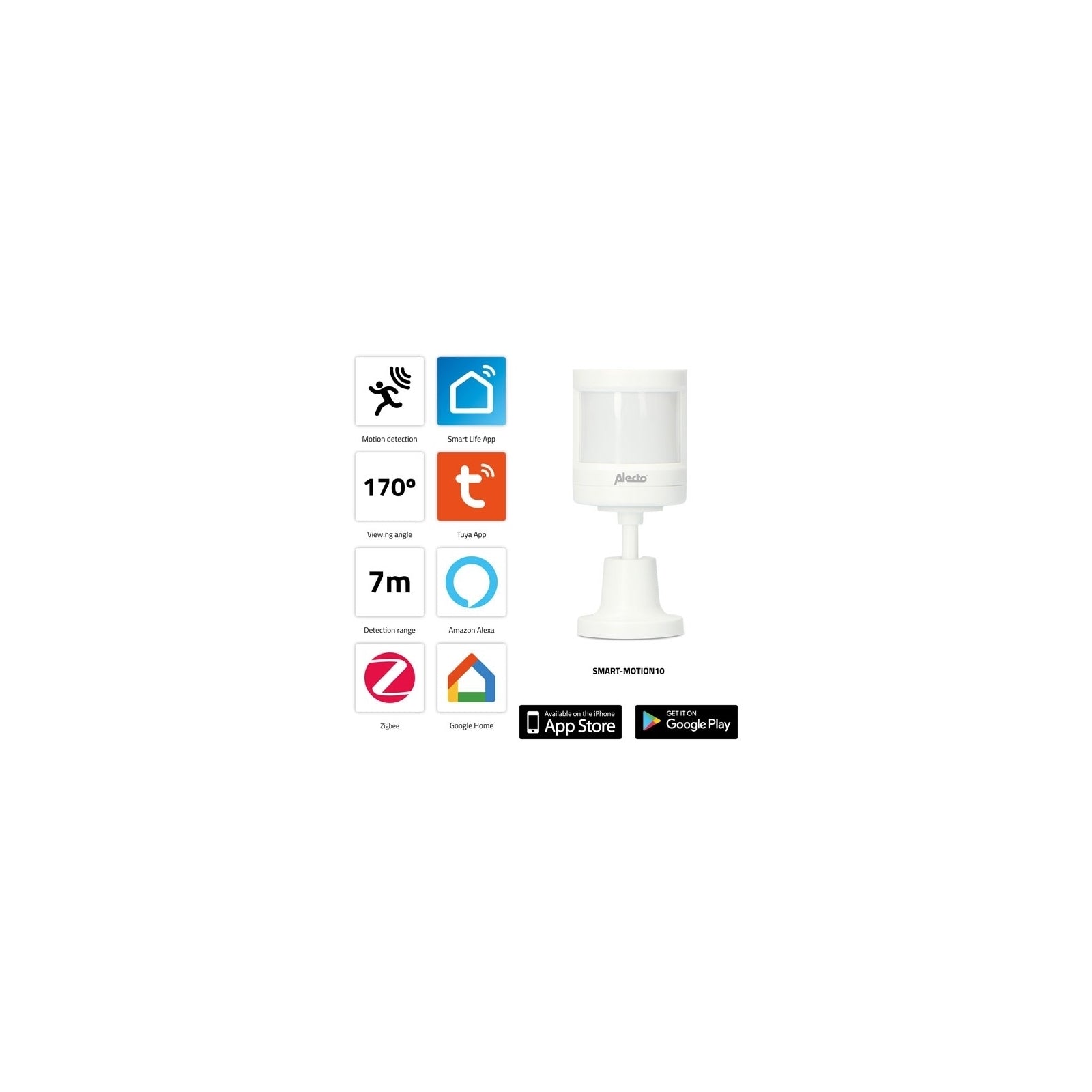 Alecto Smart Zigbee Motion Sensor White