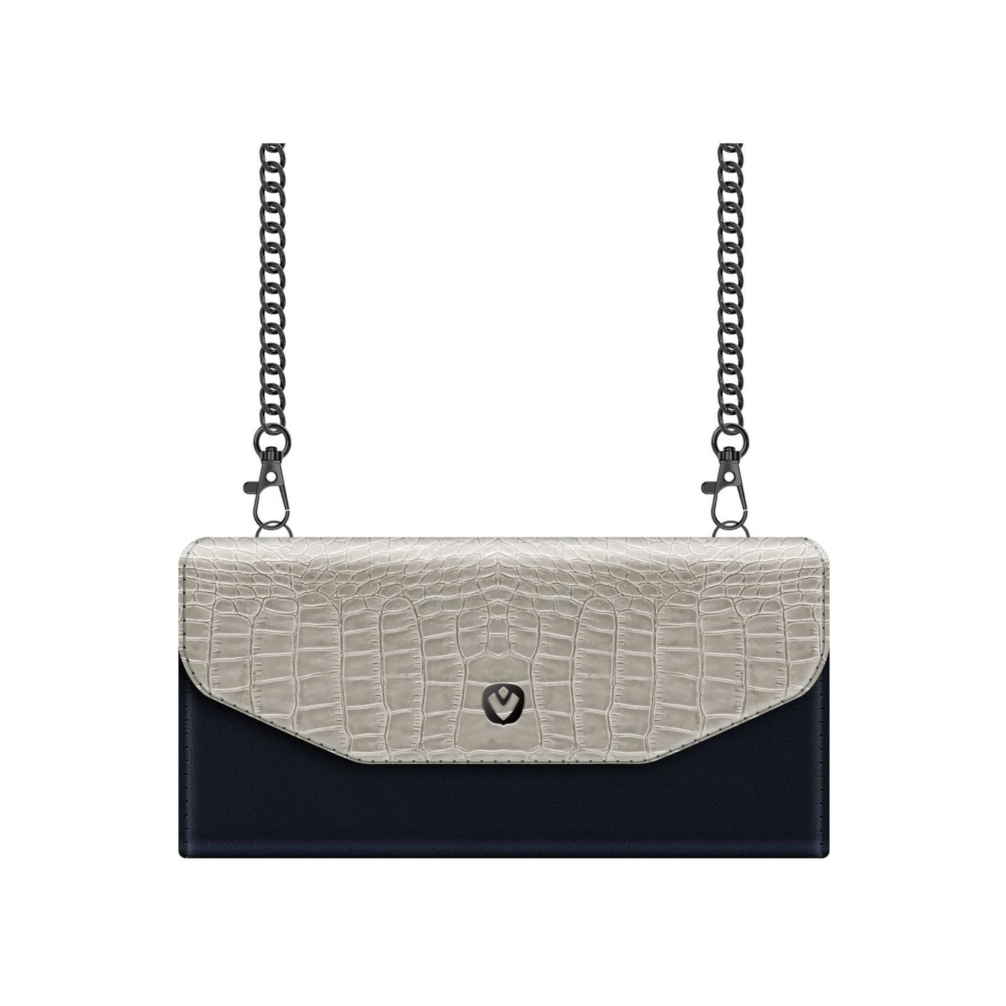 Valenta Clutch Croco Case Snap Universal Large Black