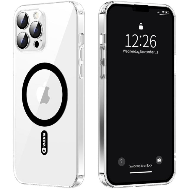 Valenta Tempered Glass Back Cover MagSafe Case Apple iPhone 13 Pro Clear