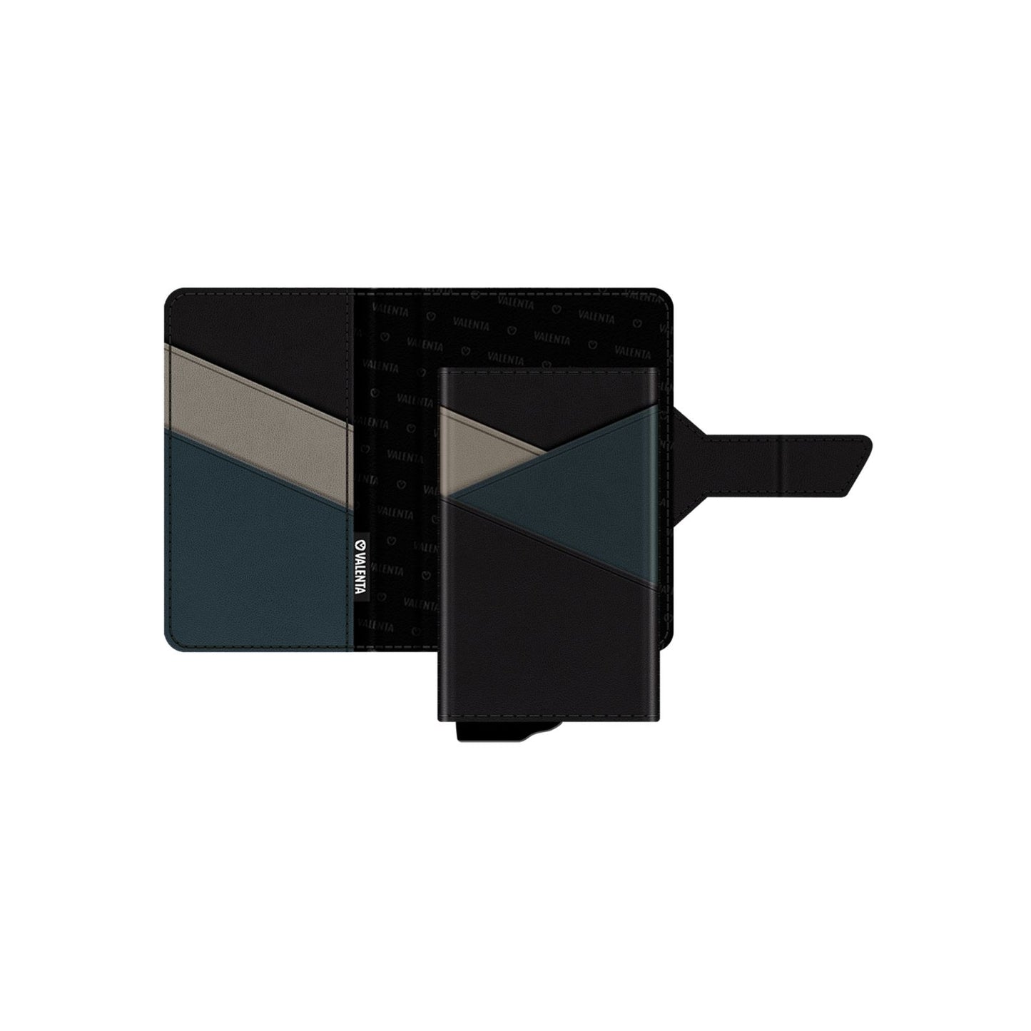 Valenta Card Case Plus Wallet Snap 2-in-1 Black
