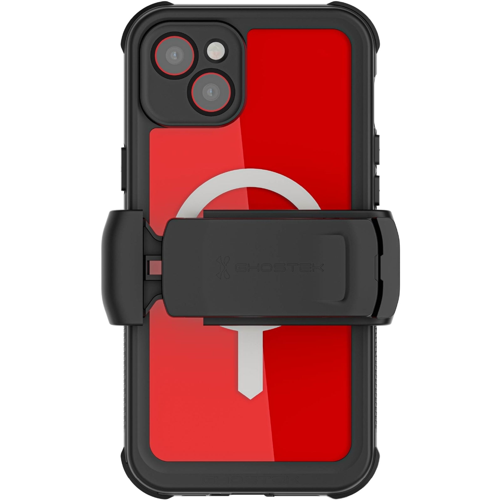 Ghostek Nautical Waterproof MagSafe Case + Belt Swivel Holster Apple iPhone 14 Plus Clear