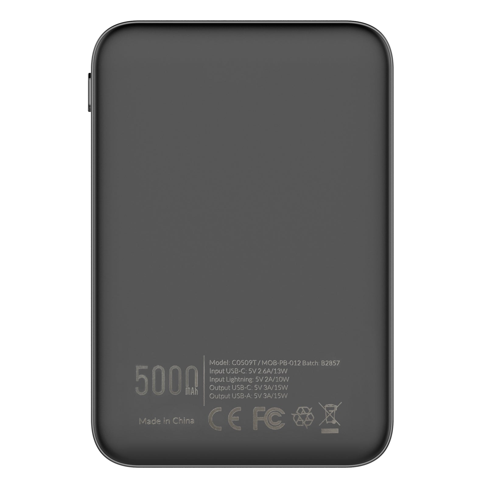 Mobilize Power Bank 5000mAh 15W Black