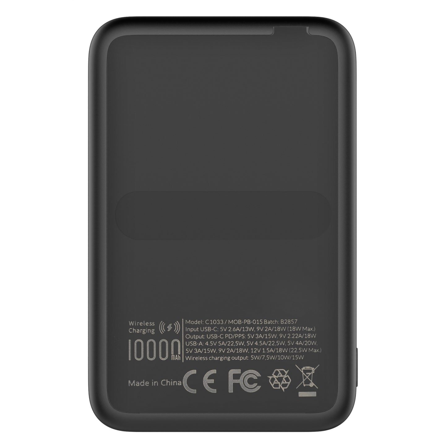 Mobilize Magnetic Wireless Magsafe Compatible PD Stand Power Bank 10000mAh 15W Black