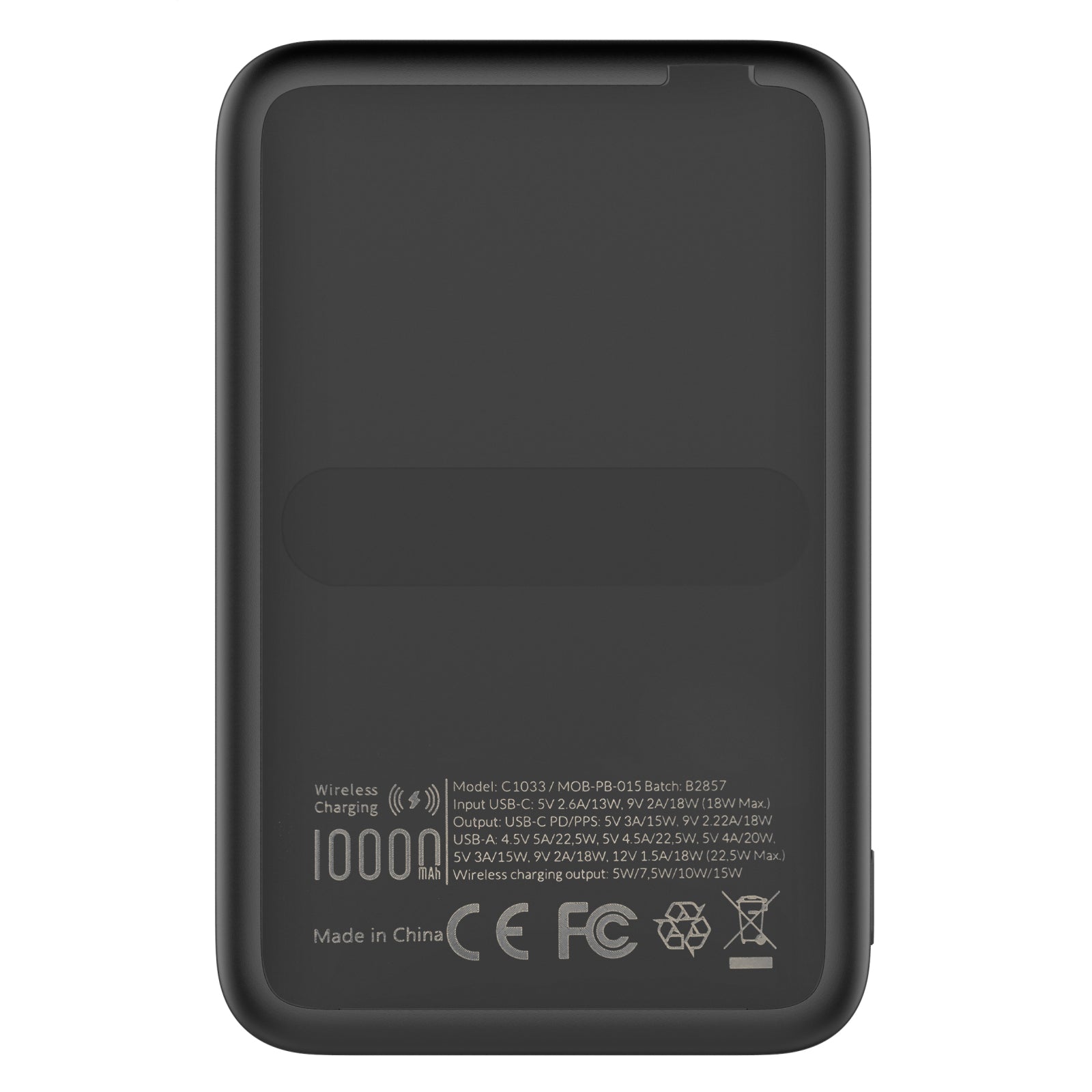 Mobilize Magnetic Wireless Magsafe Compatible PD Stand Power Bank 10000mAh 15W Black