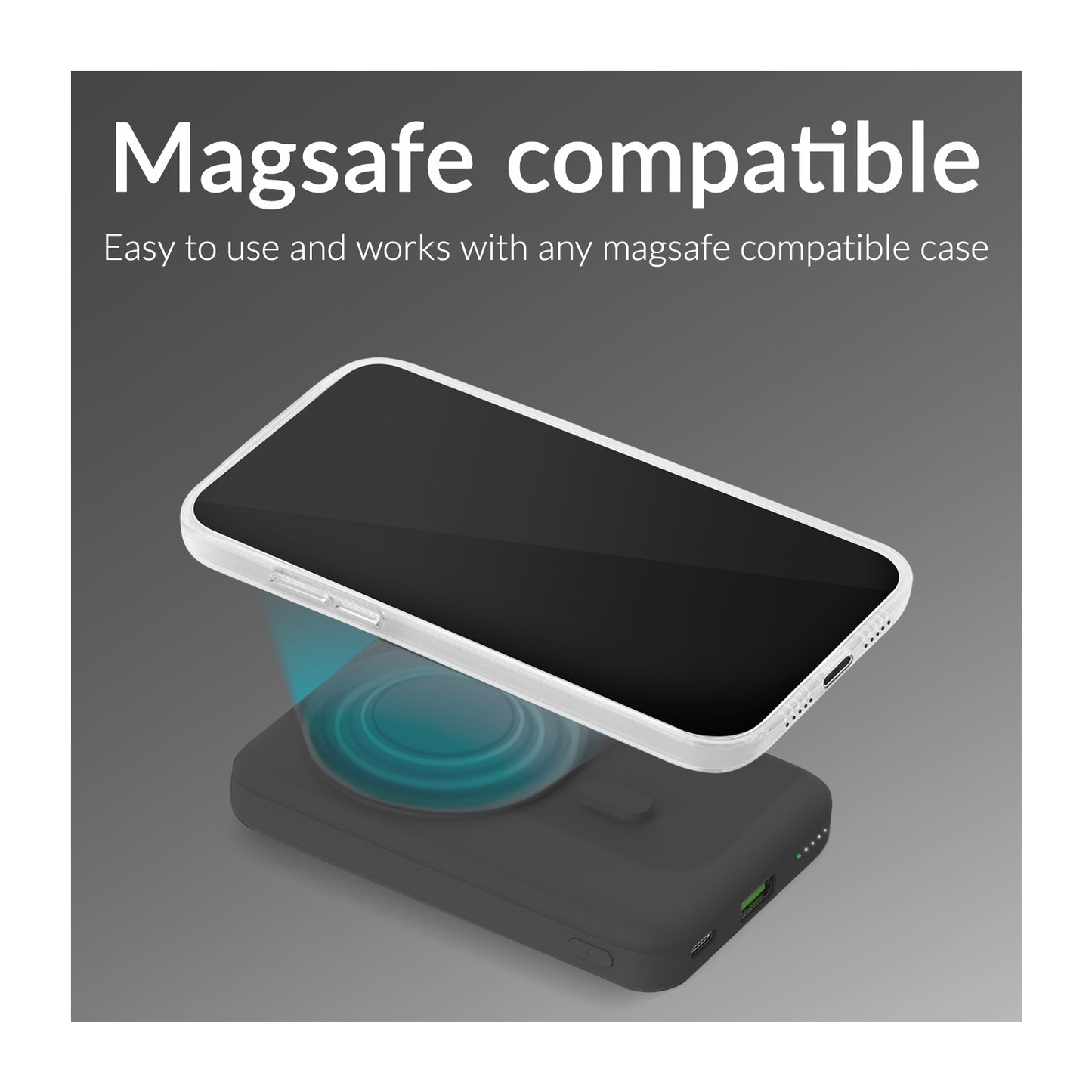 Mobilize Magnetic Wireless Magsafe Compatible PD Stand Power Bank 10000mAh 15W Black