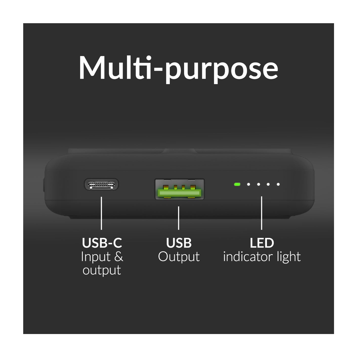 Mobilize Magnetic Wireless Magsafe Compatible PD Stand Power Bank 10000mAh 15W Black