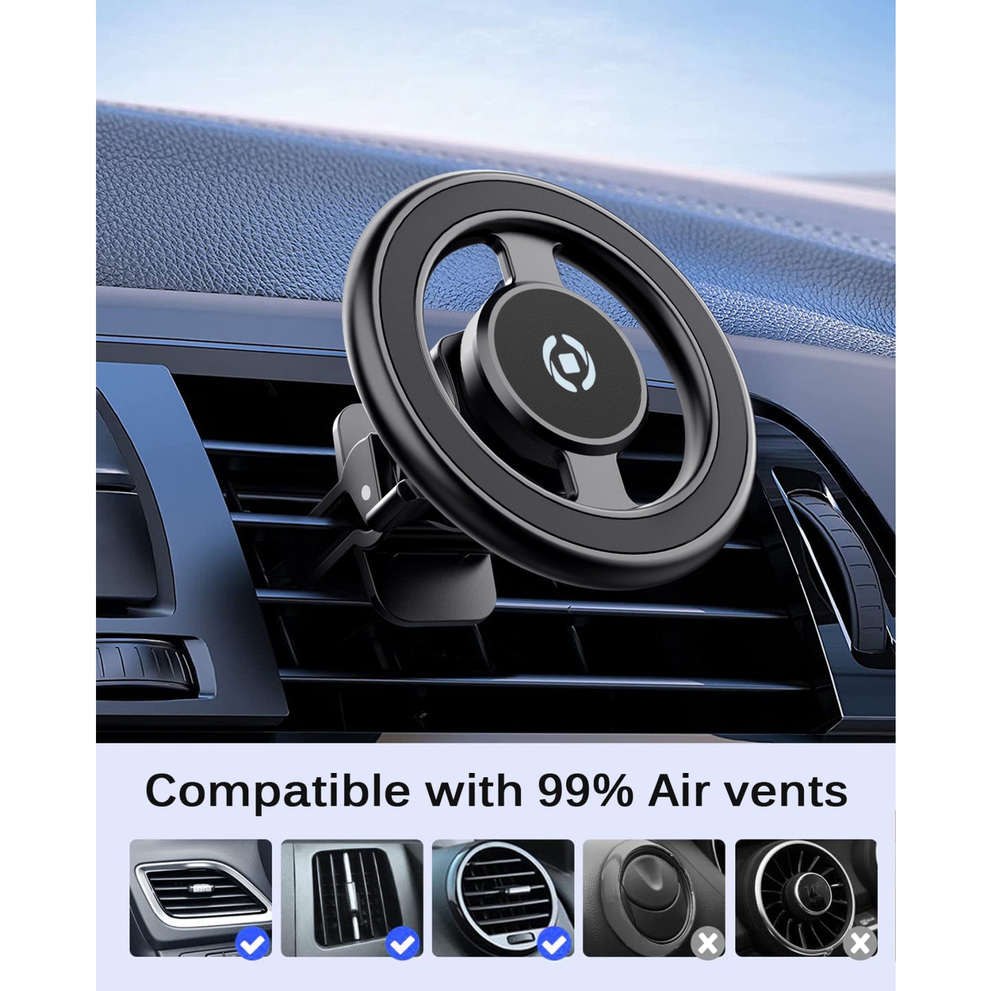 Celly GhostMagPro MagSafe Car Holder Black