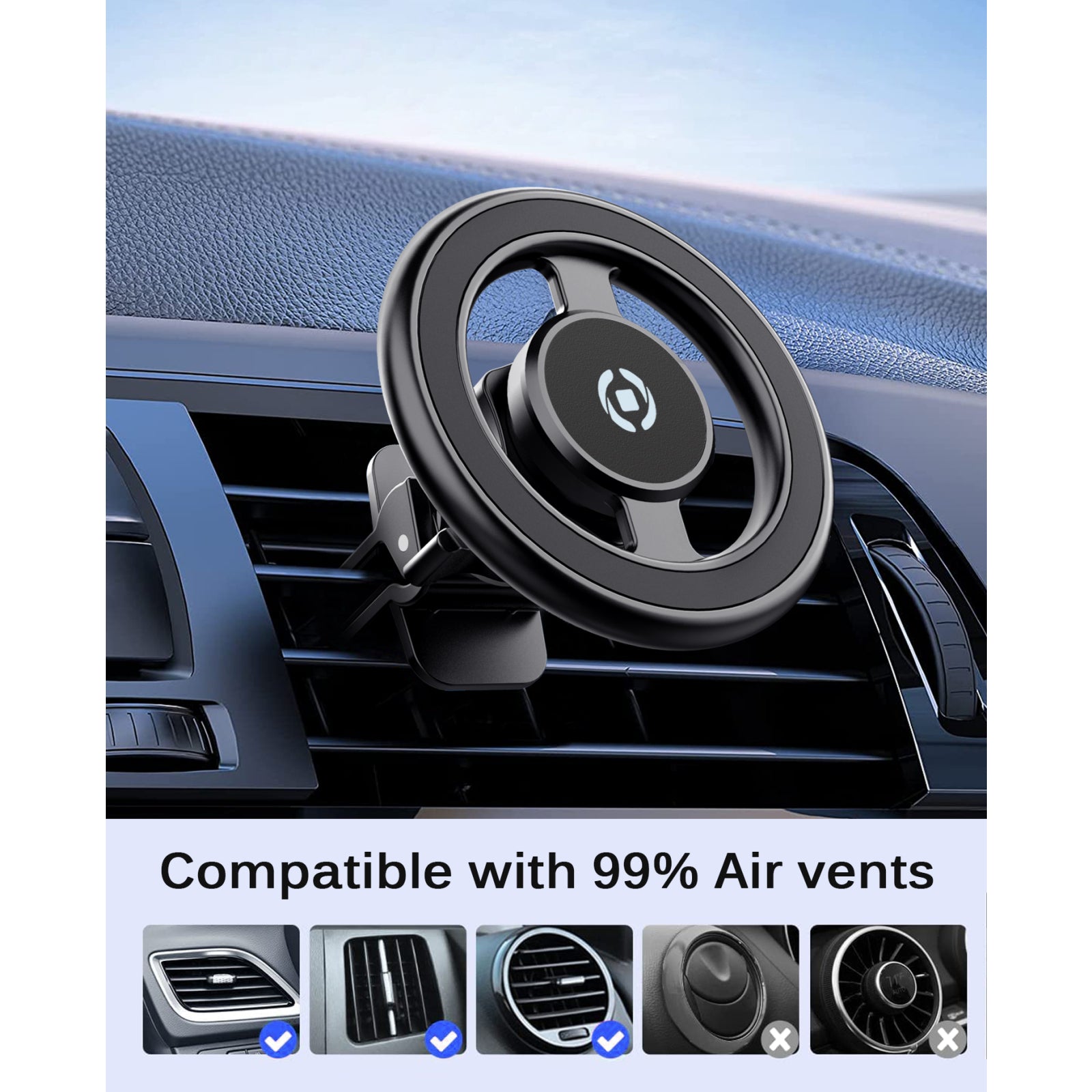 Celly GhostMagPro MagSafe Car Holder Black