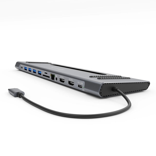 XtremeMac 12-Port USB-C Docking Hub Station Space Grey