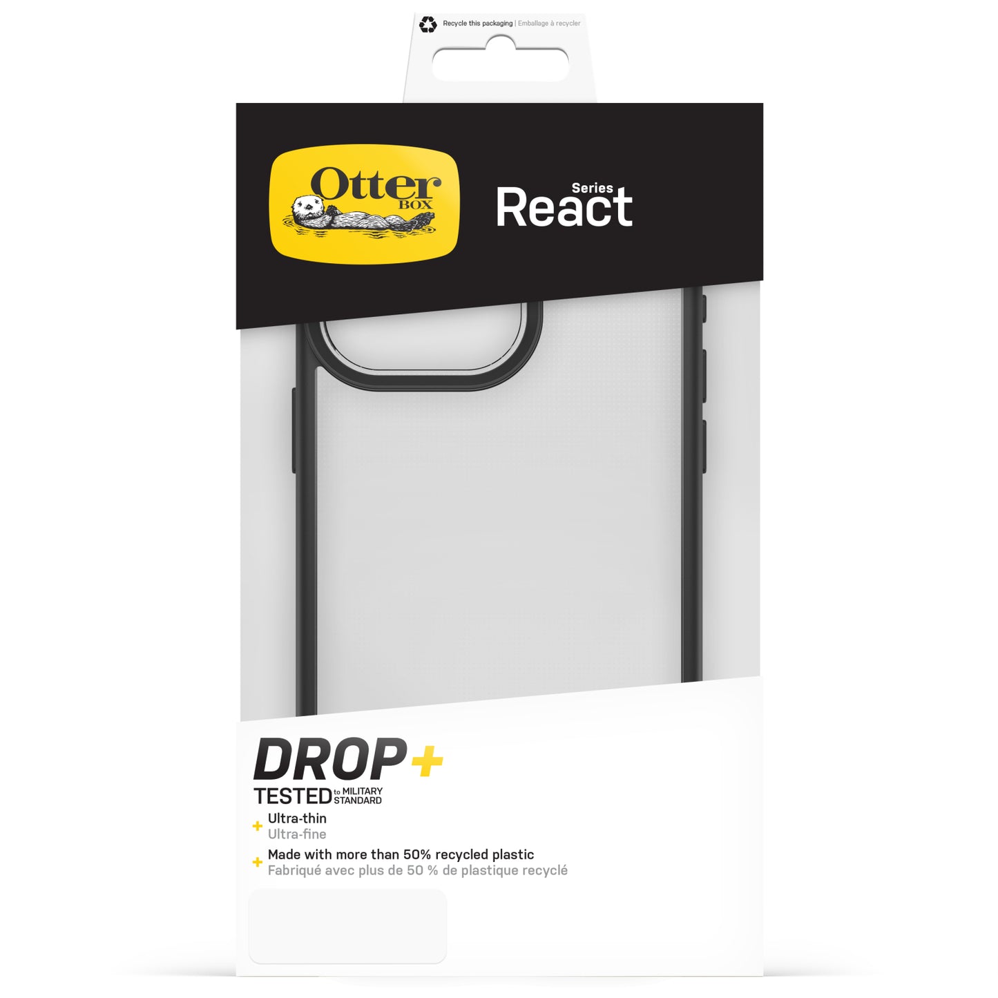 OtterBox React Series Apple iPhone 15 Pro Max Clear/Black