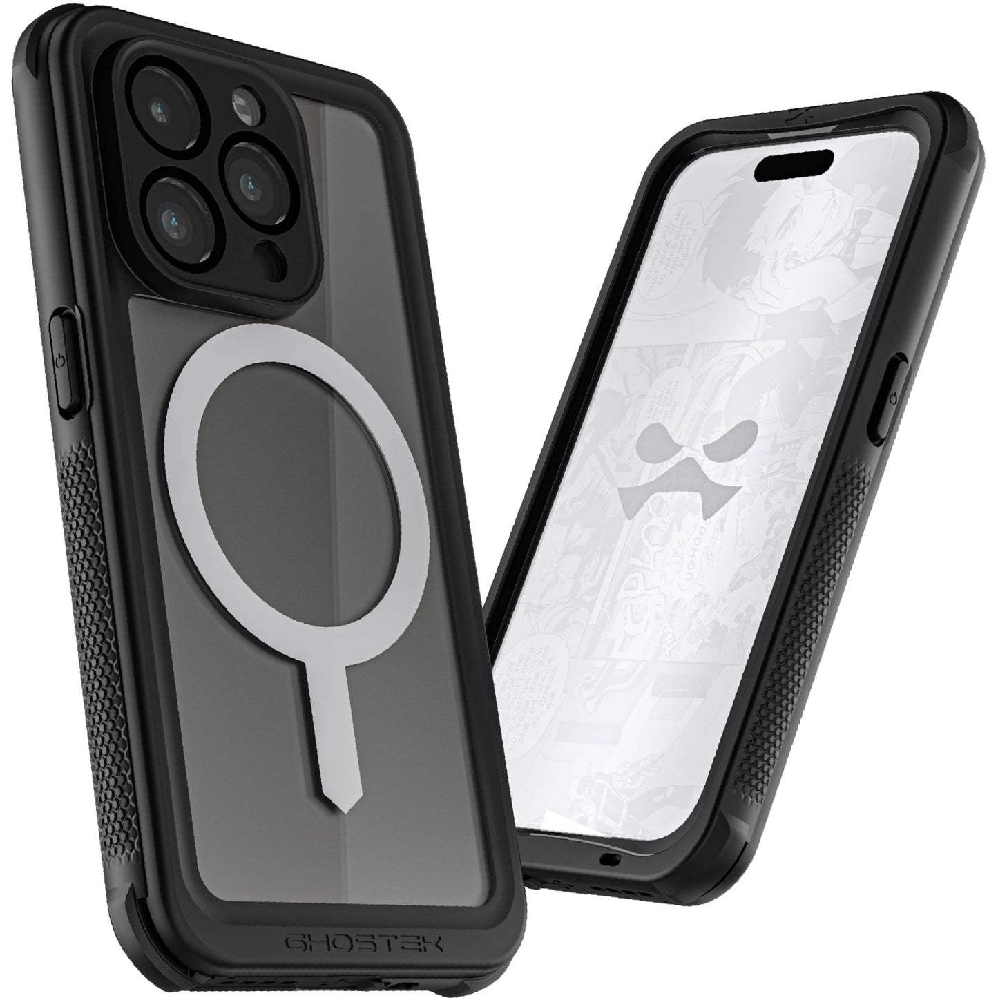 Ghostek Nautical Waterproof MagSafe Case + Belt Swivel Holster Apple iPhone 15 Pro Clear