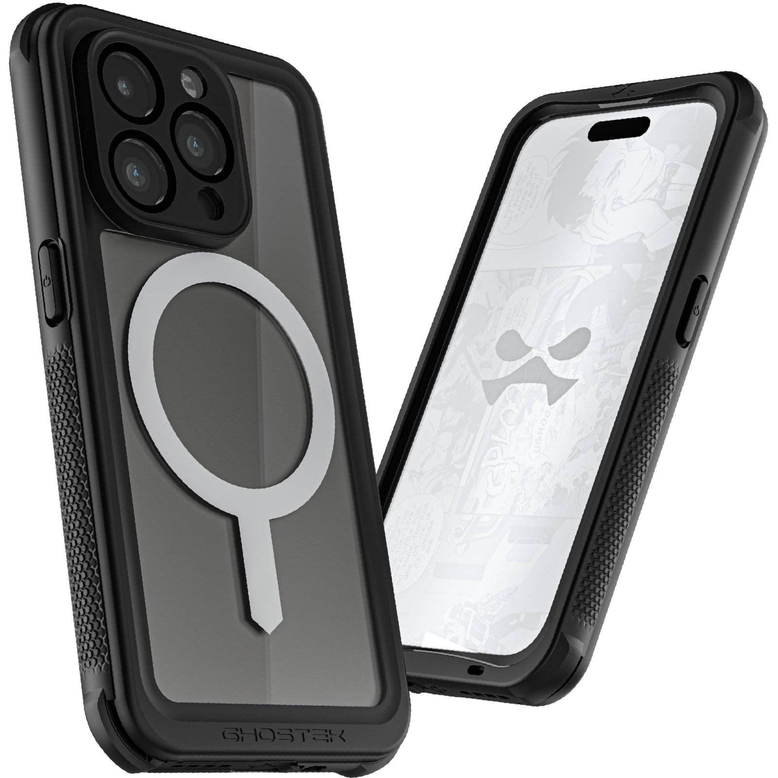 Ghostek Nautical Waterproof MagSafe Case + Belt Swivel Holster Apple iPhone 15 Pro Clear