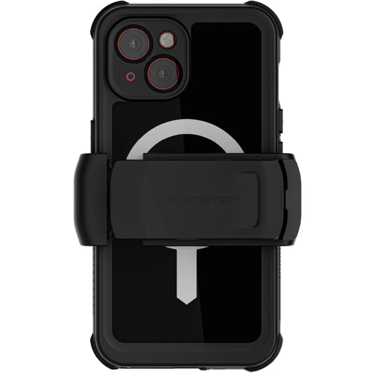Ghostek Nautical Waterproof MagSafe Case + Belt Swivel Holster Apple iPhone 15 Black
