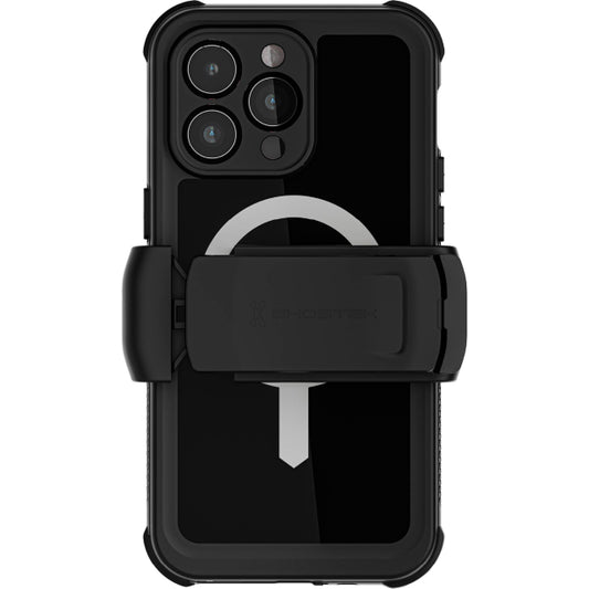 Ghostek Nautical Waterproof MagSafe Case + Belt Swivel Holster Apple iPhone 15 Pro Max Black