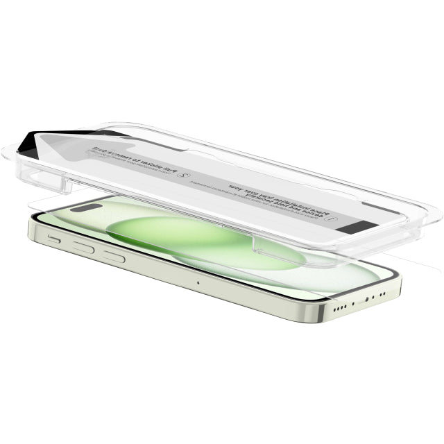 ITSKINS Supreme Glass Screen Protector with Alignment Tool Apple iPhone 15 Clear