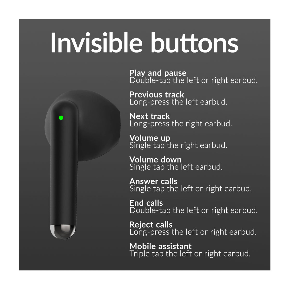 Mobilize TWS Earbuds Black