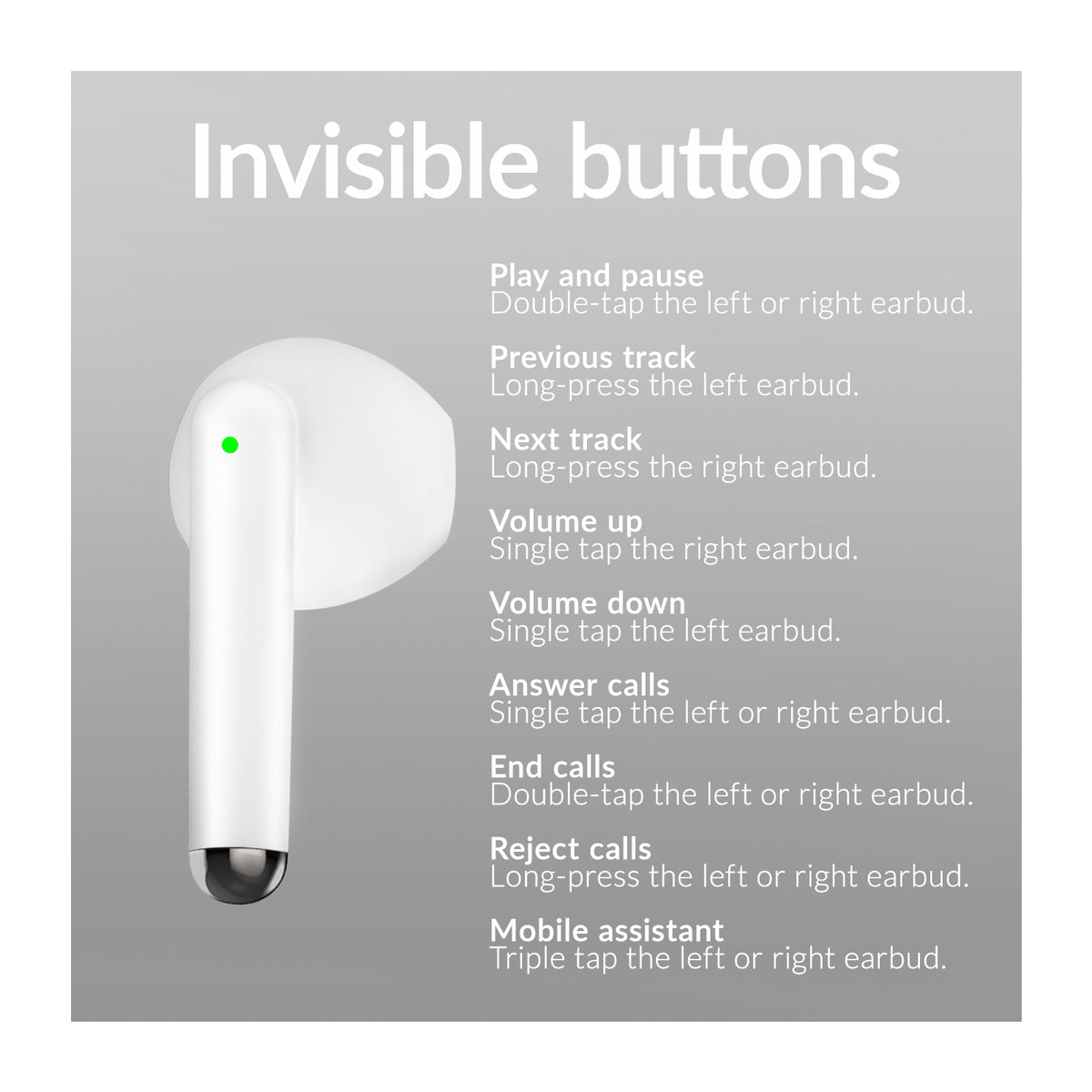 Mobilize TWS Earbuds White