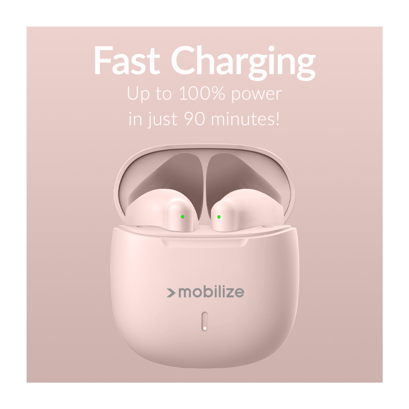 Mobilize TWS Earbuds Pastel Pink