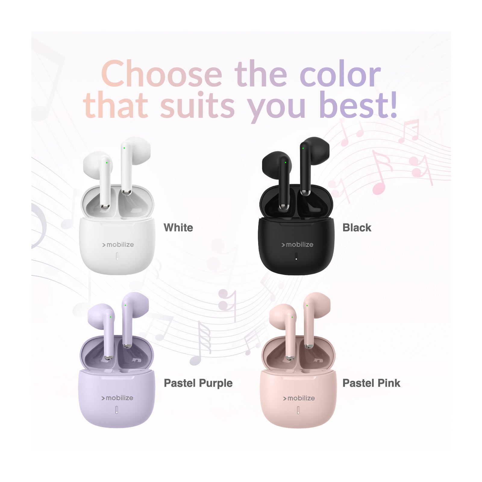 Mobilize TWS Earbuds Pastel Pink
