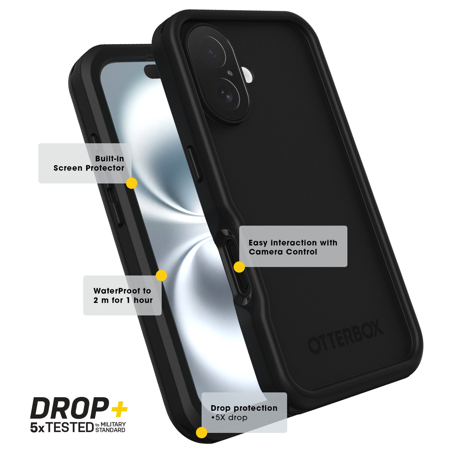 OtterBox Fre for MagSafe Case Apple iPhone 16 Pro Max Black
