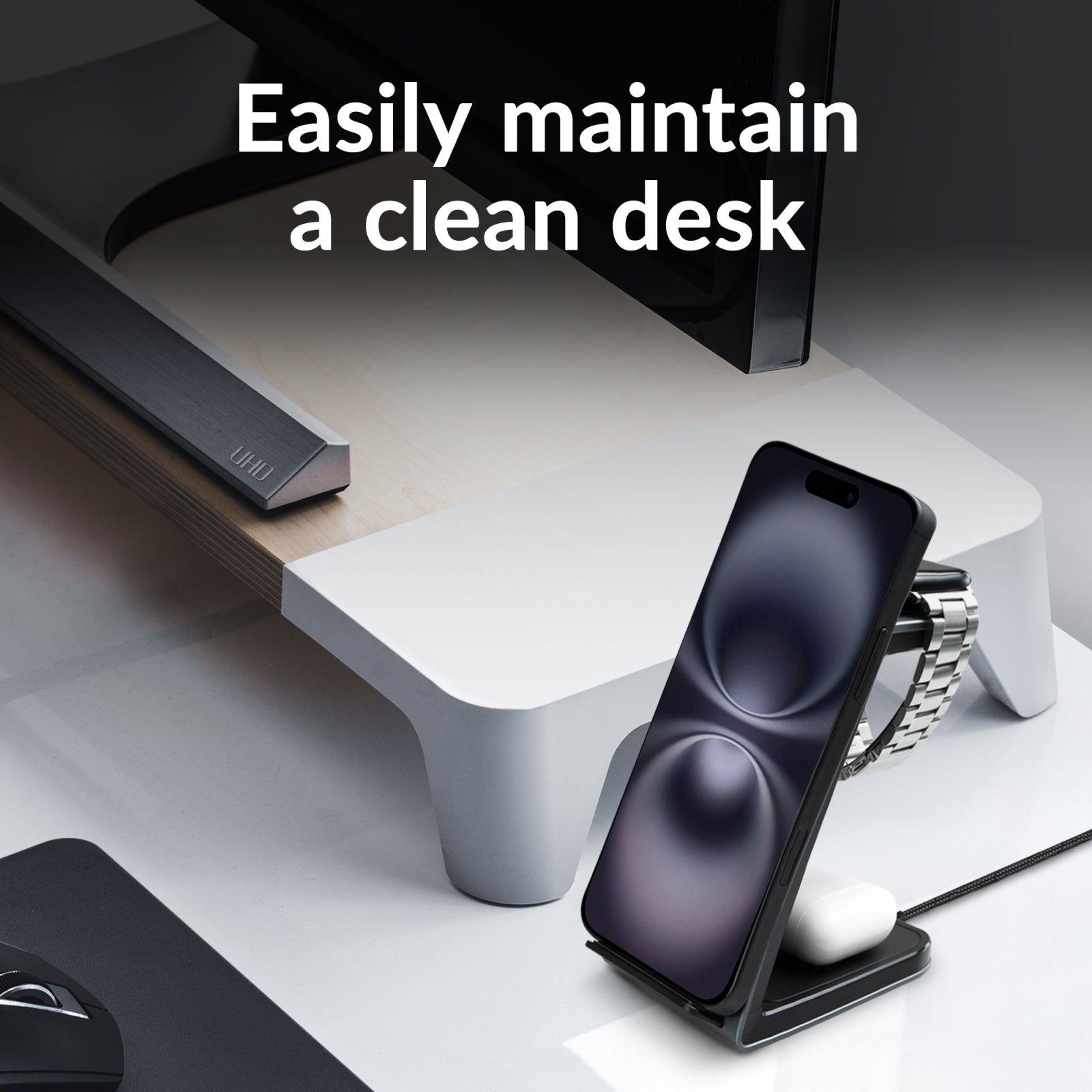 Mobilize 3in1 Aluminium Wireless Charger Station 15W