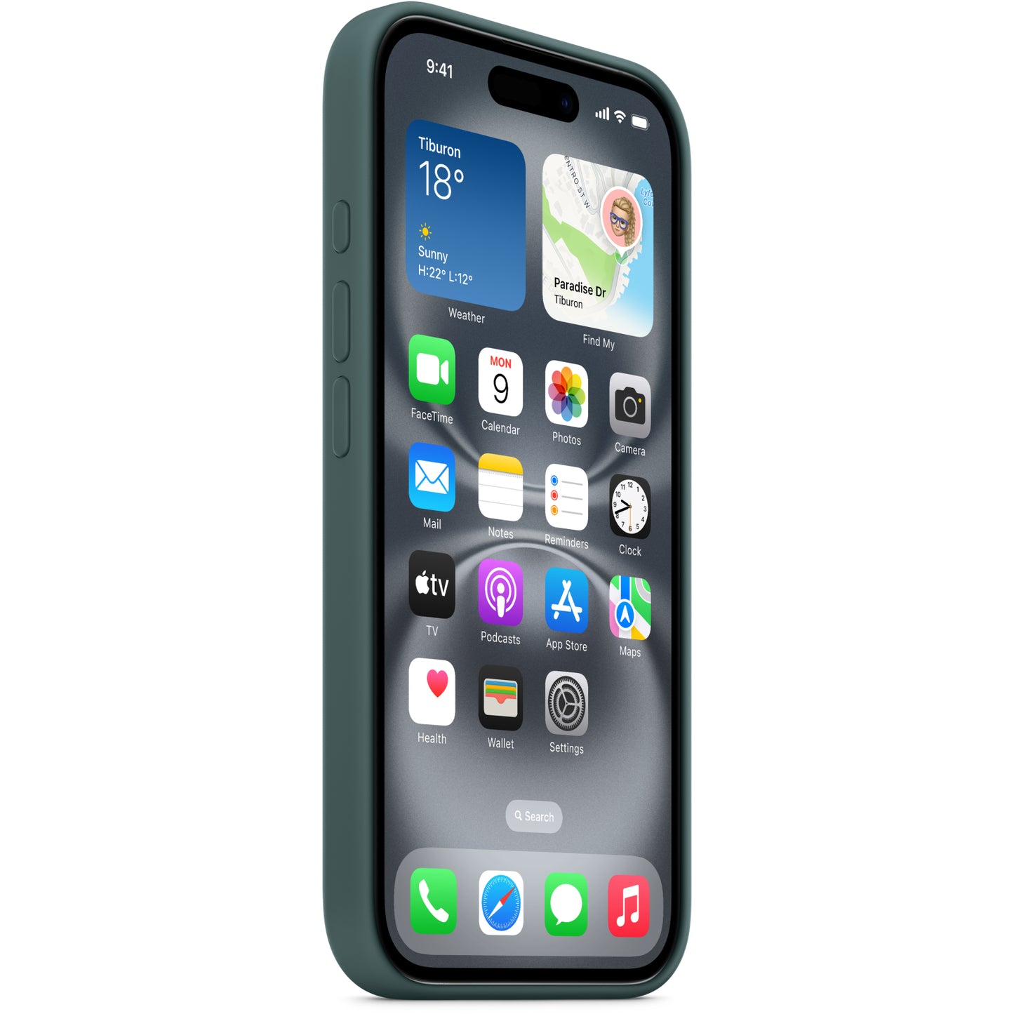 MYY83ZM/A Apple Silicone Case with MagSafe iPhone 16 Lake Green