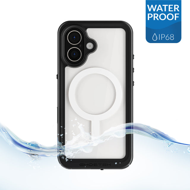 Ghostek Nautical Slim Wasserdichte MagSafe Hülle Apple iPhone 16 Transparent