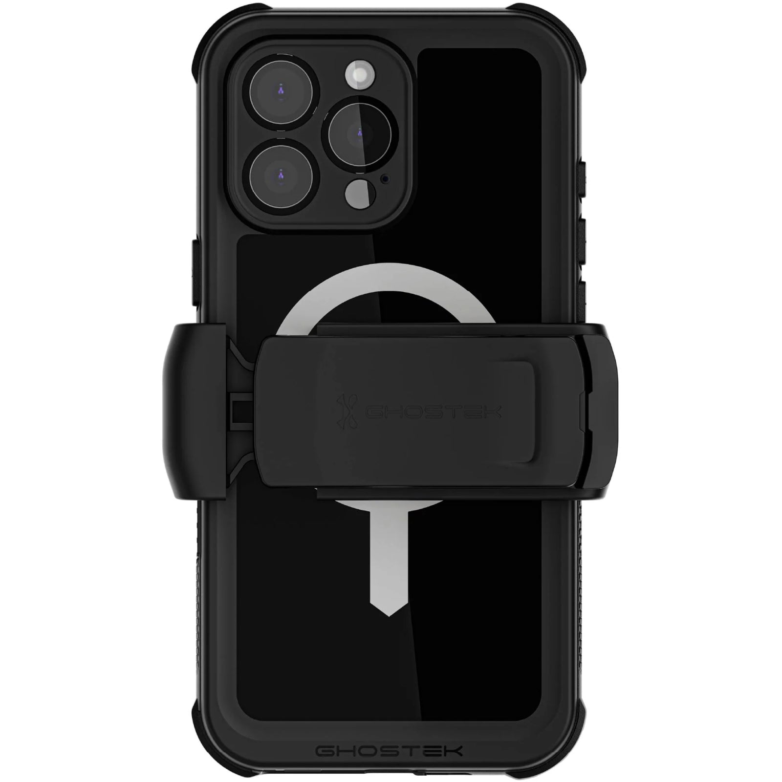Ghostek Nautical Waterproof MagSafe Case + Belt Swivel Holster Apple iPhone 16 Pro Max Black